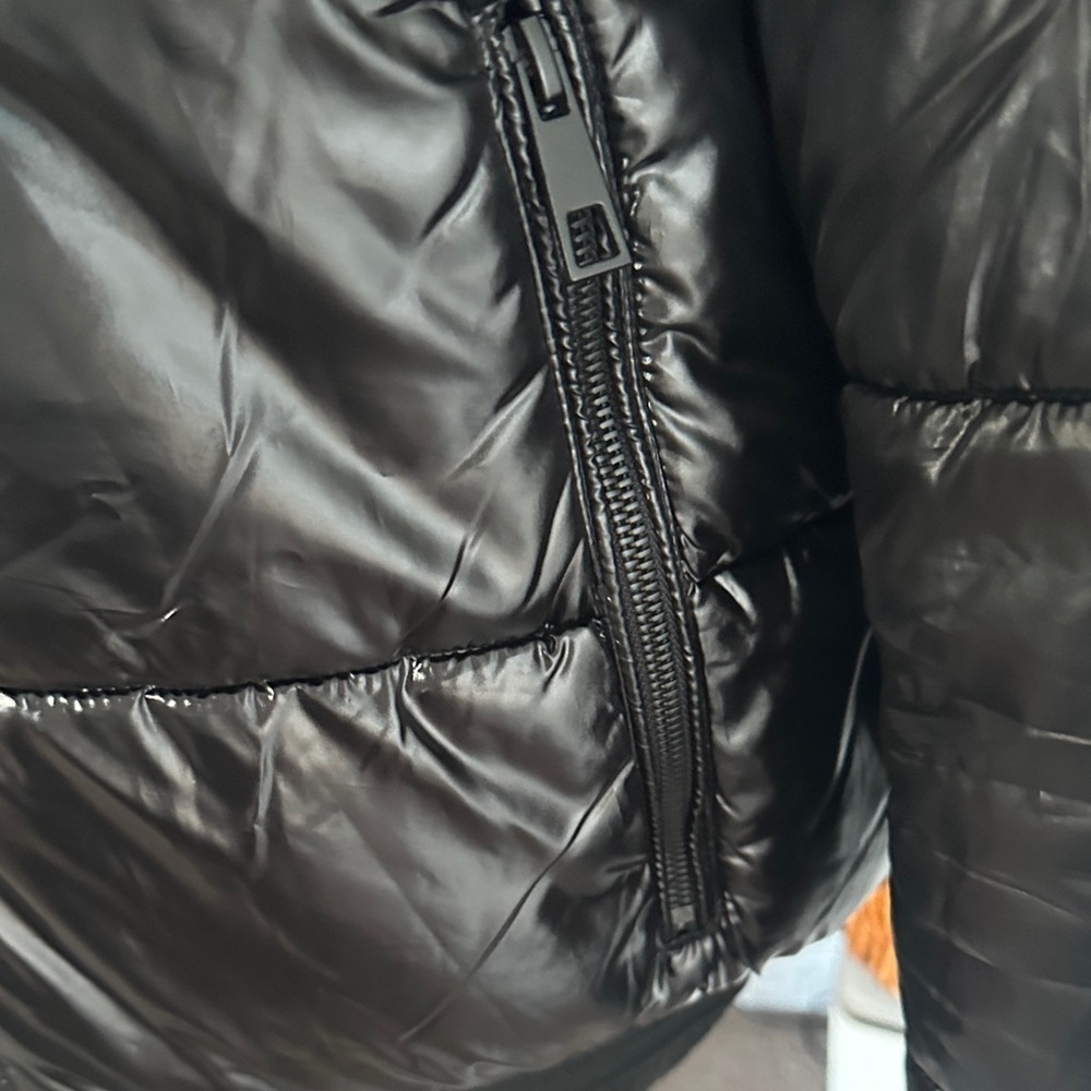 Zara Glossy Black Puffer Jacket - Picture 3 of 6